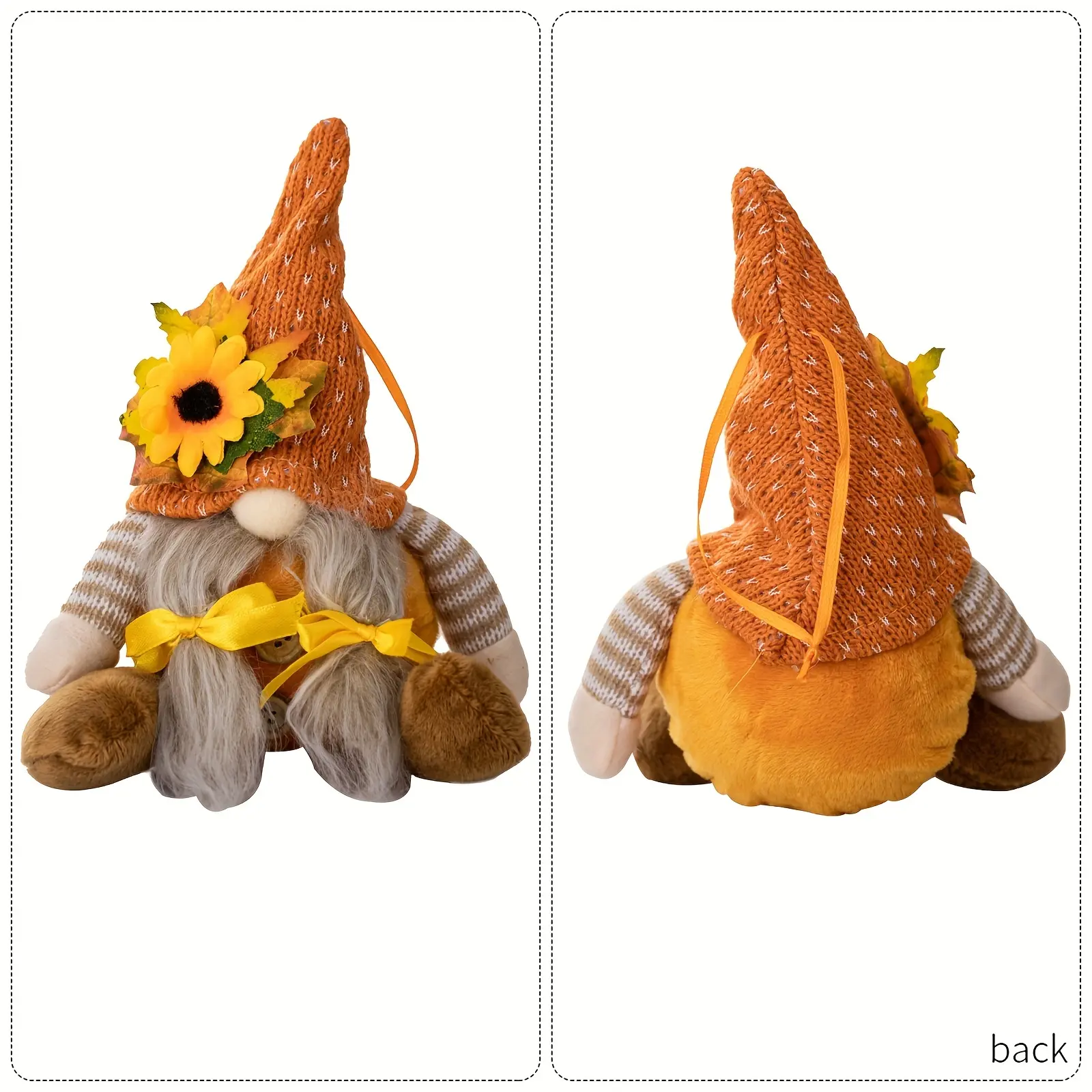 Thanksgiving Decorative Supplies Harvest Season Sunflowers Decorative Maple Leaf Straw Hat Rudolf Goblin Dwarf Doll Pendant