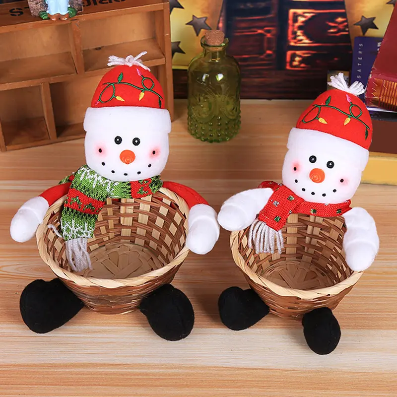Merry Christmas Decorative Candy Storage Basket Desktop Pendant Children's Candy Storage Basket Christmas Decorative Pendant