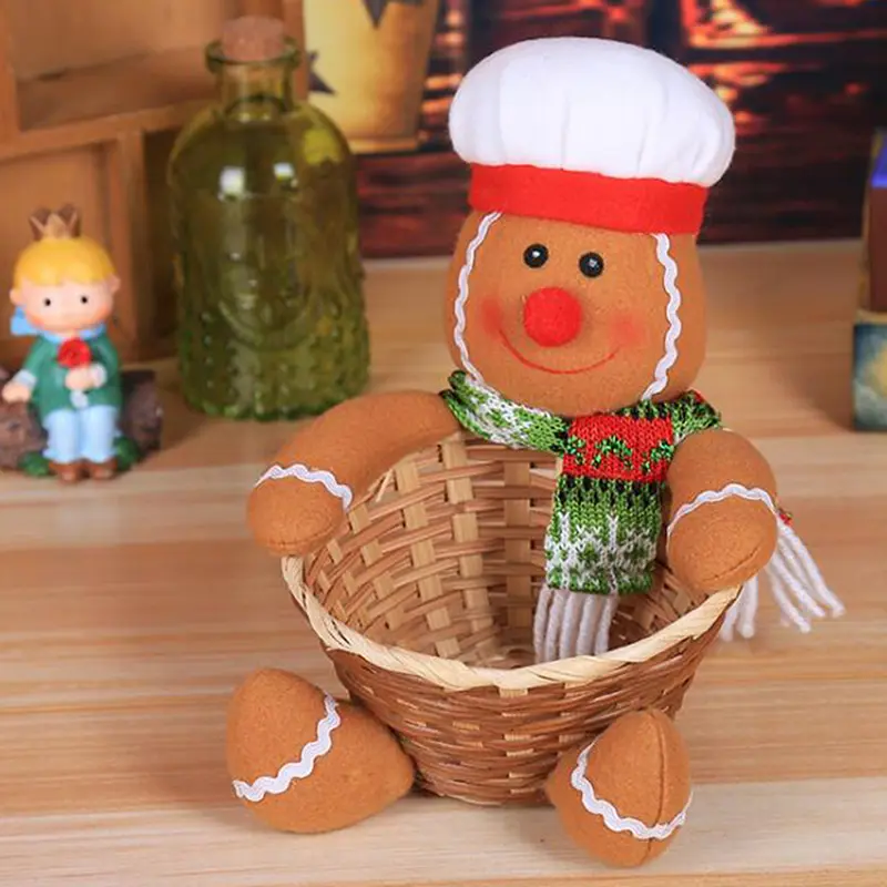 Merry Christmas Decorative Candy Storage Basket Desktop Pendant Children's Candy Storage Basket Christmas Decorative Pendant