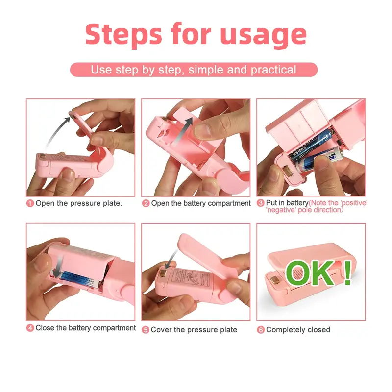 Mini Heat Sealing Machine Handheld Portable Packaging Sealing Pocket Thermoplastic Snack Bag Moisture proof Sealing Machine