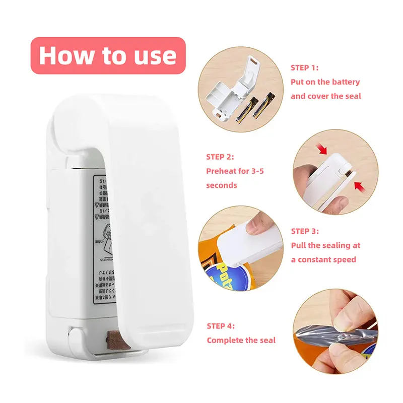 Mini Heat Sealing Machine Handheld Portable Packaging Sealing Pocket Thermoplastic Snack Bag Moisture proof Sealing Machine