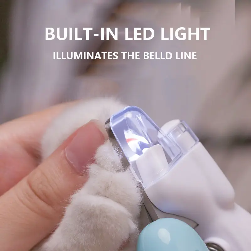 Cat Nail Clipper Professional Pet Nail Trimmer Dog Toe Claw Trimmer with LED Light Pet Claw Shape Trimming Pet Nail Clipper