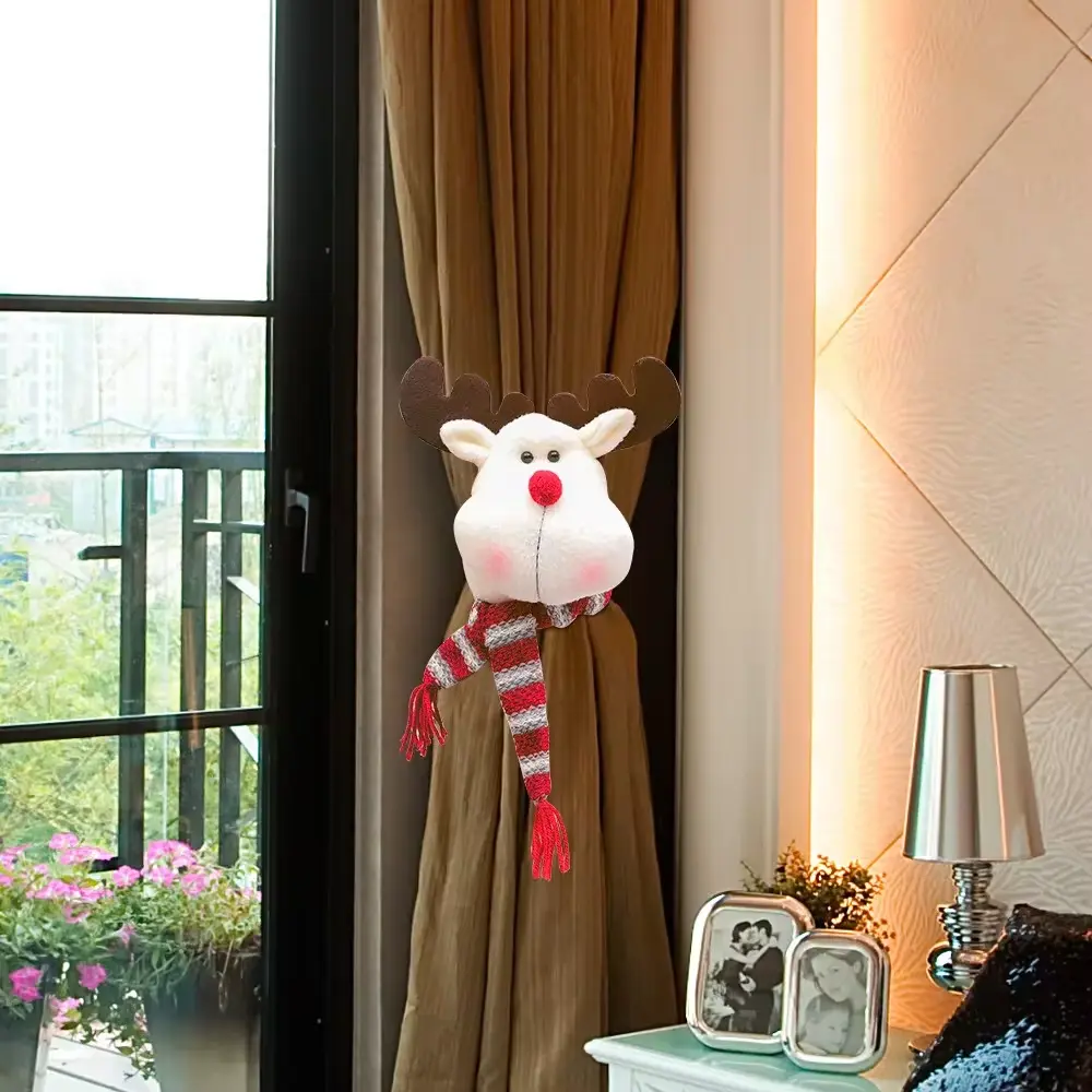 Christmas Curtain Buckle Santa Claus Snowman Curtain Tie Curtain Hook Clip Decorative Buckle Creative Curtain Buckle Decoration