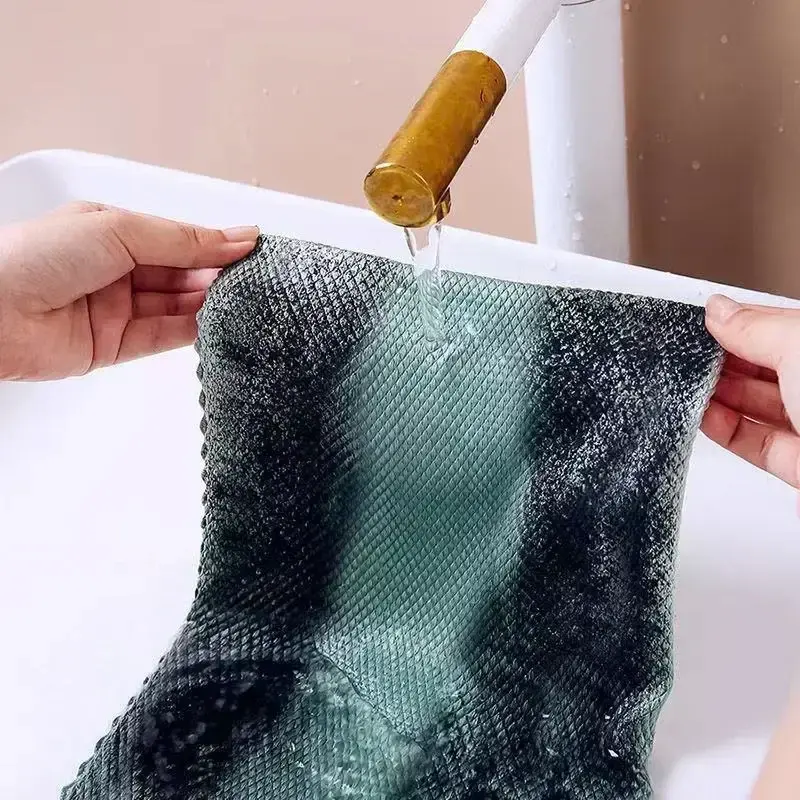 Reusable Fish Scale Wiping Cloth Ultra-fine Fiber Glass Cleaning Cloth Lint Free Cloth Windows Kitchen Mirrors Wipe Polishing
