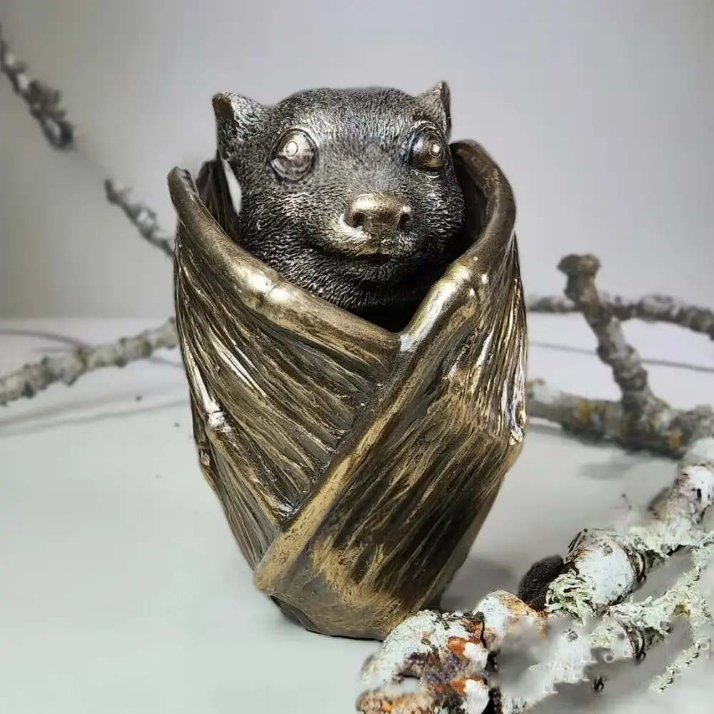 Halloween Decoration Bat Resin Craft Cup Gothic Home Decoration Bat Jewelry Box Detachable Bat Storage Box Desktop Decoration