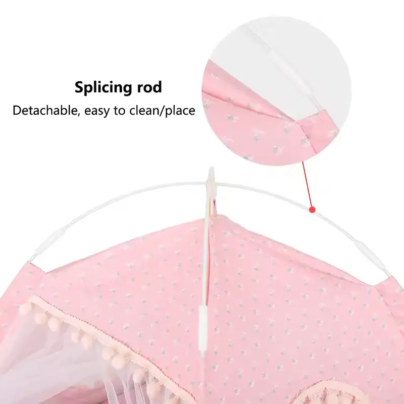 Pet Dog Tent House Floral Print Enclosed Cat Tent Bed Indoor Folding Portable Comfortable Kitten Bed Kennel For Small Pets