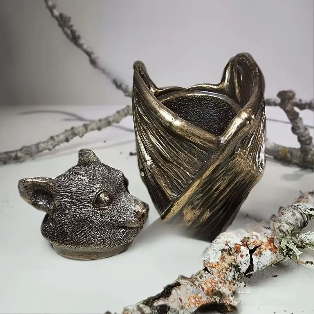 Halloween Decoration Bat Resin Craft Cup Gothic Home Decoration Bat Jewelry Box Detachable Bat Storage Box Desktop Decoration