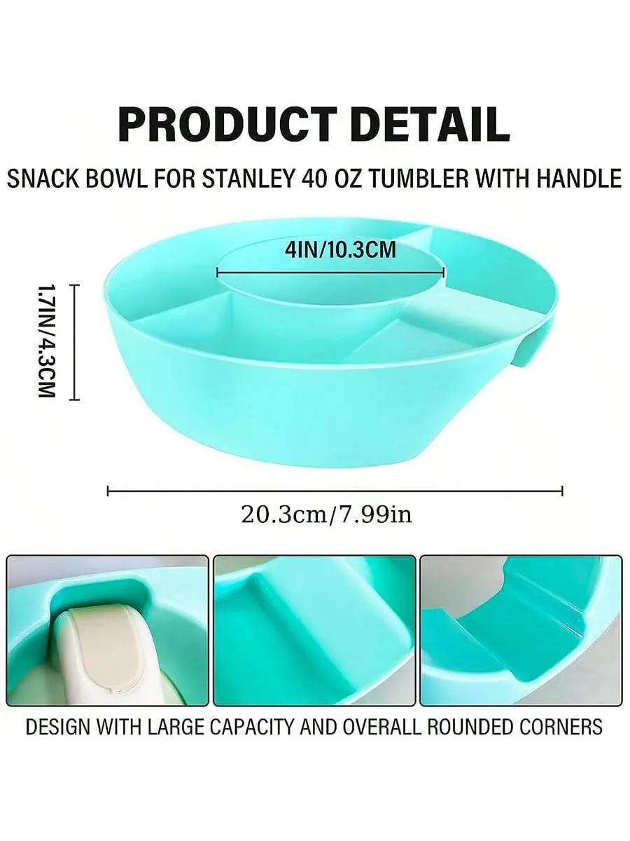 Car Mounted Cup Holder Snack Tray Snack Platter Fruit Platter Reusable Snack Dispenser Rolling Snack Bowl 3-Grid Snack Rack
