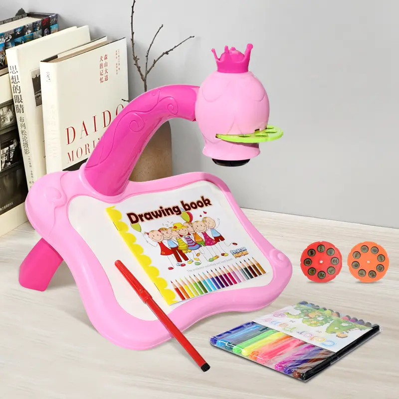 Childhood EducationLED Projector Art Painting Table Children Art Painting Board Desk Toys Graffiti Whiteboard Children Toy Gifts