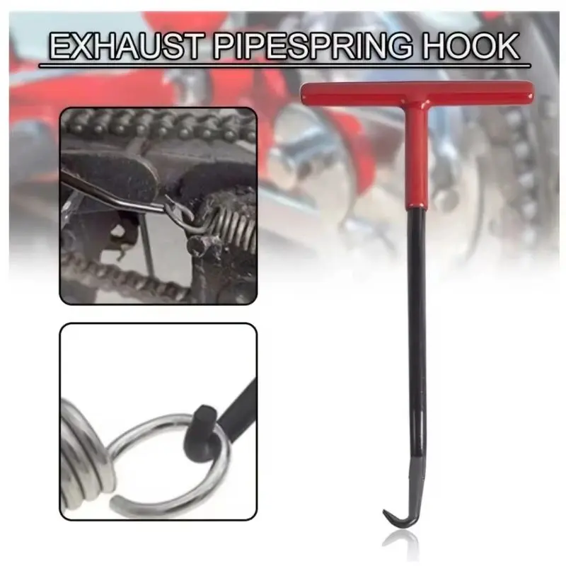 Exhaust Spring Puller Motorcycle Handle  T Shaped  Exhaust Pipe Spring Wrench Puller Installer Hook Tool With Rubber Coating