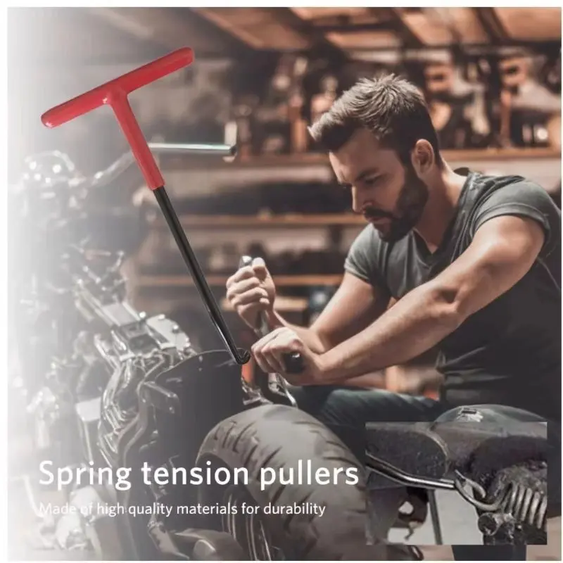 Exhaust Spring Puller Motorcycle Handle  T Shaped  Exhaust Pipe Spring Wrench Puller Installer Hook Tool With Rubber Coating