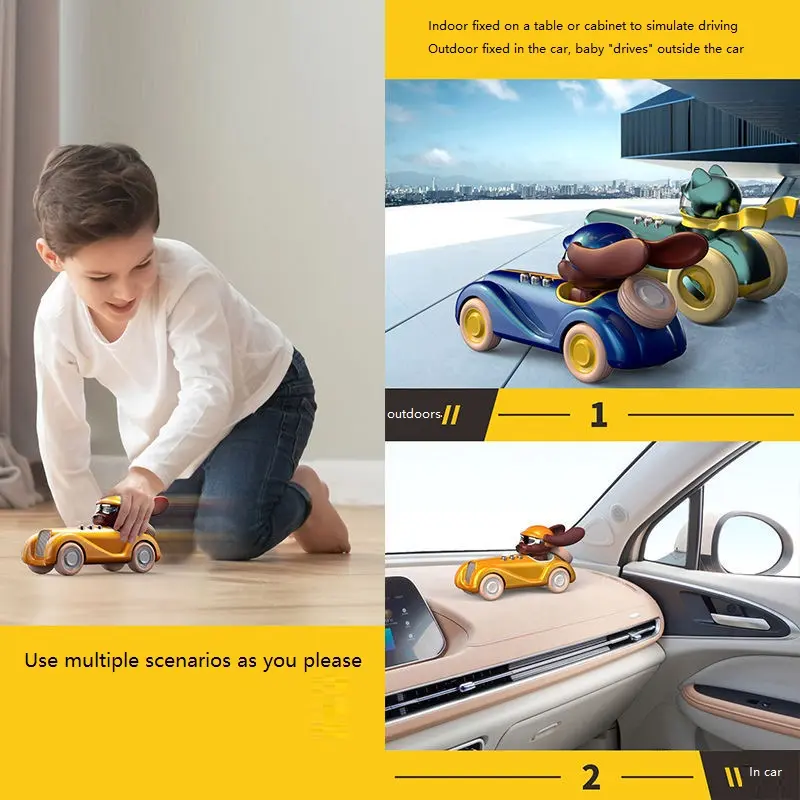 Rebound Car Children's Toy Car Inertia Pulley Electric Music Story Function Car Model Animal Fun Car Toy Puzzle Children's Gift