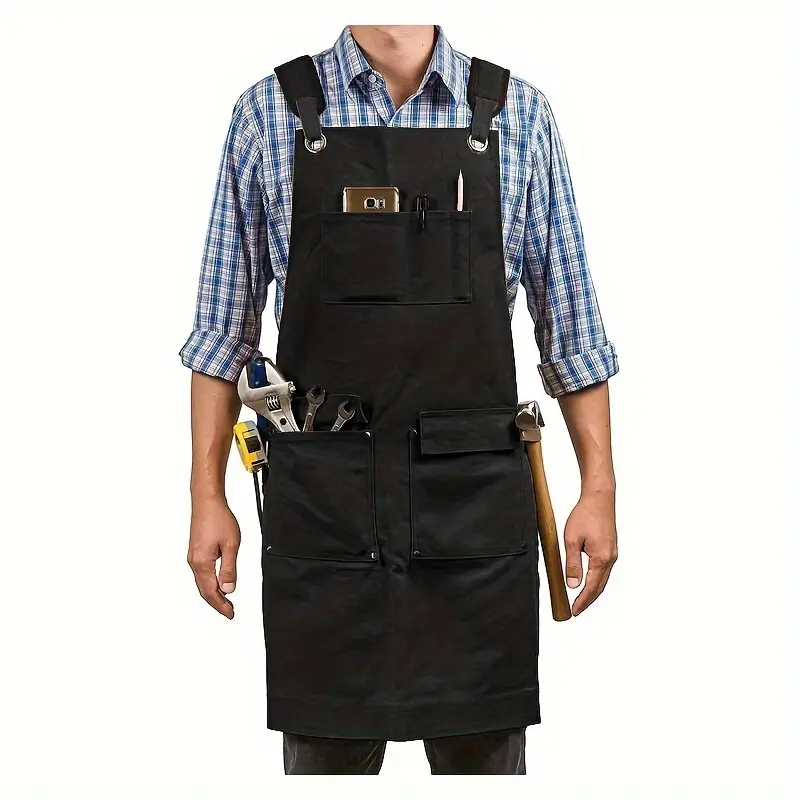 High Quality Thickened Cotton Canvas Waterproof Apron for European American Aprons Carpenters Electricians Park Work Aprons