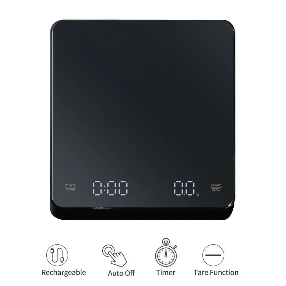 Intelligent Mini Brewed Coffee Electronic Scale With Timer LED Screen Digital Coffee Scale 0.1g Precision Coffee Kitchen Scale