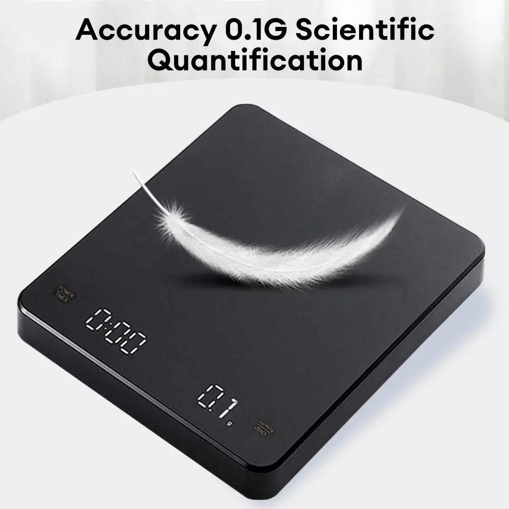 Intelligent Mini Brewed Coffee Electronic Scale With Timer LED Screen Digital Coffee Scale 0.1g Precision Coffee Kitchen Scale