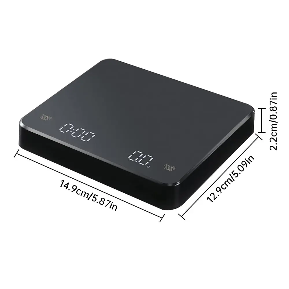 Intelligent Mini Brewed Coffee Electronic Scale With Timer LED Screen Digital Coffee Scale 0.1g Precision Coffee Kitchen Scale