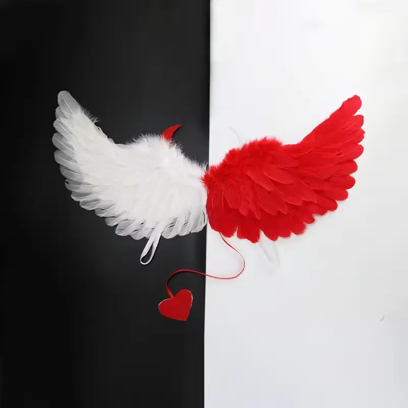 Devil Angel Feather Wings Dress up Halloween Party Costume Wings Prop Accessories Costume Fashion Show Stage Performance Props