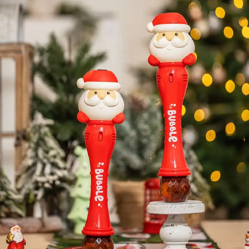 Halloween Bubble Stick Electric Bubble Machine Glowing Pumpkin Snowman Santa Claus Magic Stick Children's Christmas Toy Gift