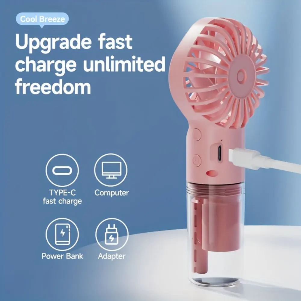 Portable Handheld Humidification Spray Small Fan Student Dormitory Mini Fan Outdoor Handheld Spray Fan Summer Water Supplement