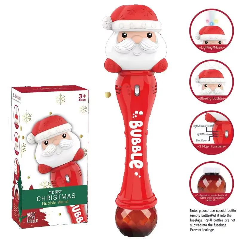 Halloween Bubble Stick Electric Bubble Machine Glowing Pumpkin Snowman Santa Claus Magic Stick Children's Christmas Toy Gift