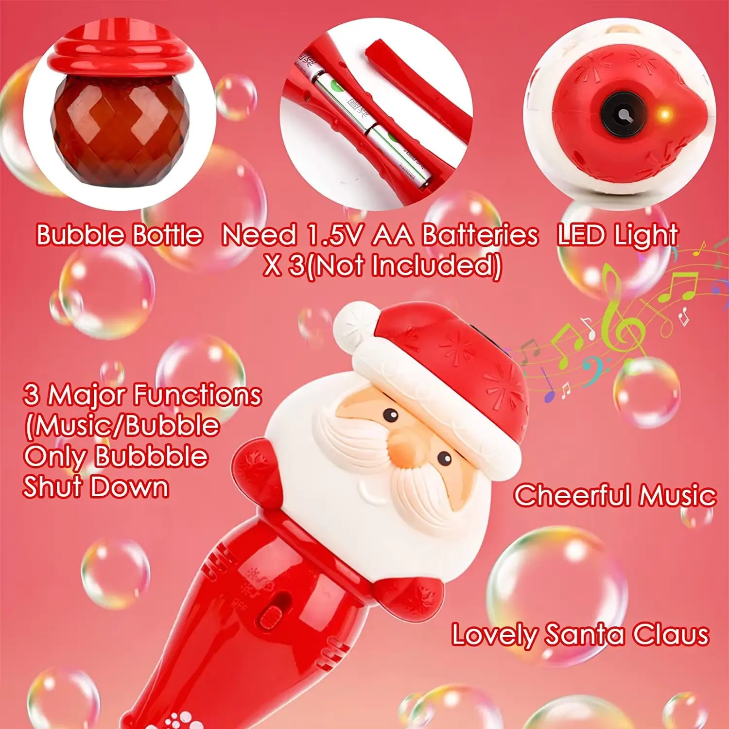 Halloween Bubble Stick Electric Bubble Machine Glowing Pumpkin Snowman Santa Claus Magic Stick Children's Christmas Toy Gift