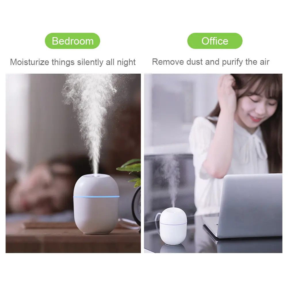 Mini Air Purifier Portable Ultrasonic Air Humidifier Vehicle Mounted Purifier Aromatic Anion Spray with LED Light Romantic Light