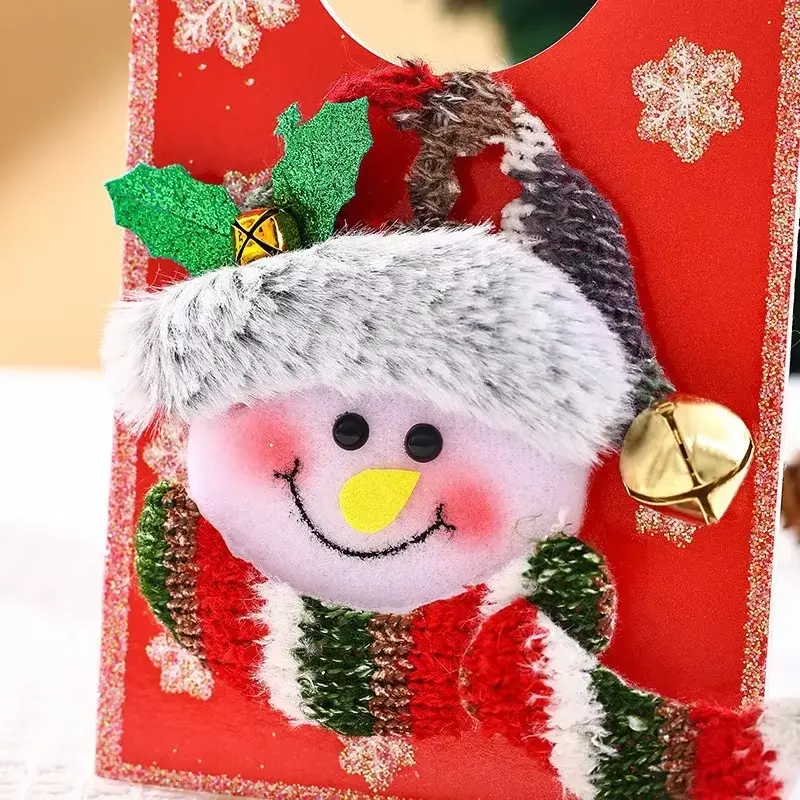 Christmas Party Decoration Cartoon Door Handle Decoration Santa Claus Reindeer Snowman Door Number Pendant Home Decoration