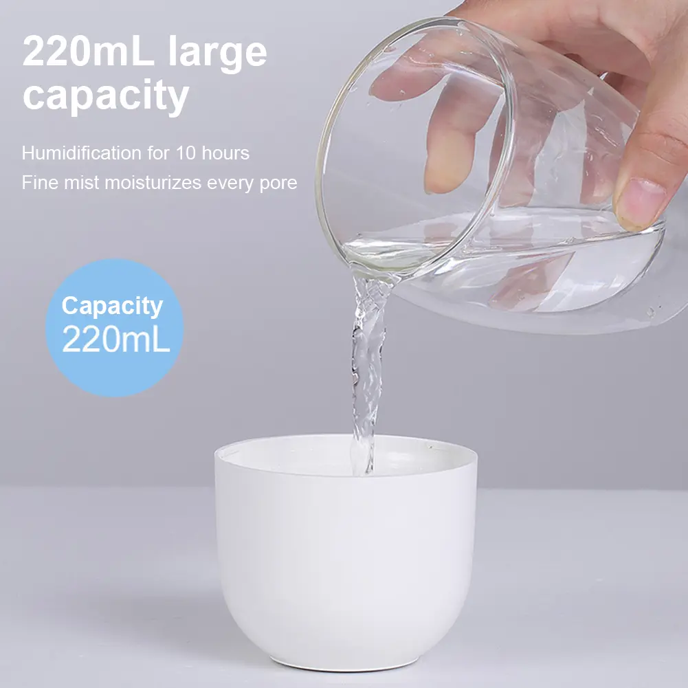 Mini Air Purifier Portable Ultrasonic Air Humidifier Vehicle Mounted Purifier Aromatic Anion Spray with LED Light Romantic Light