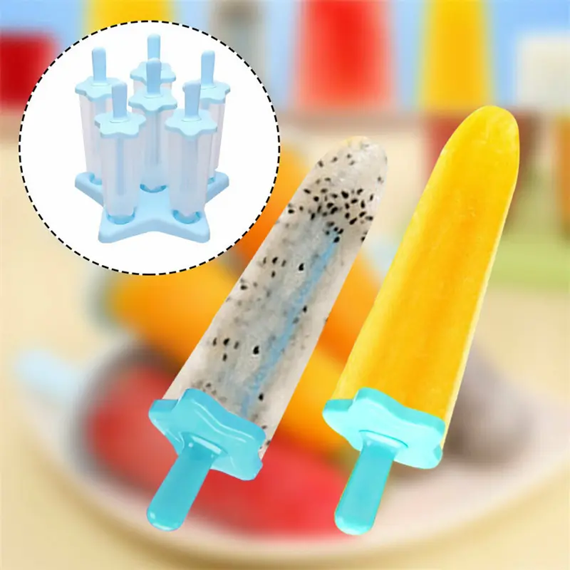 Six in One Summer Ice Cream Elliptical Mold Handmade Children's Ice Cream Mold Household Ice Stick Qualification Ice Cream Block