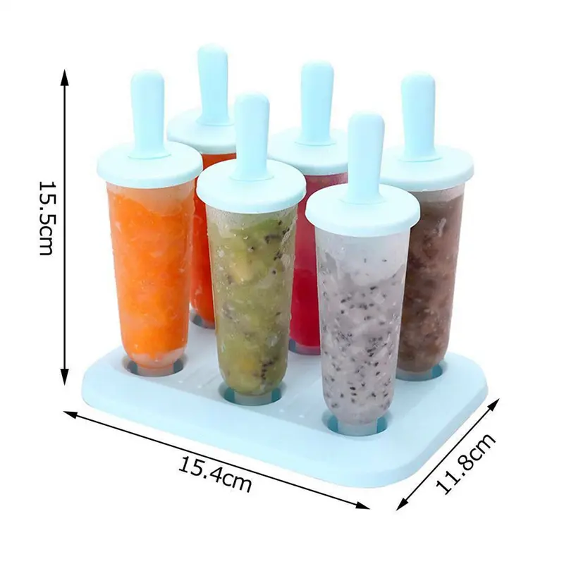 Six in One Summer Ice Cream Elliptical Mold Handmade Children's Ice Cream Mold Household Ice Stick Qualification Ice Cream Block