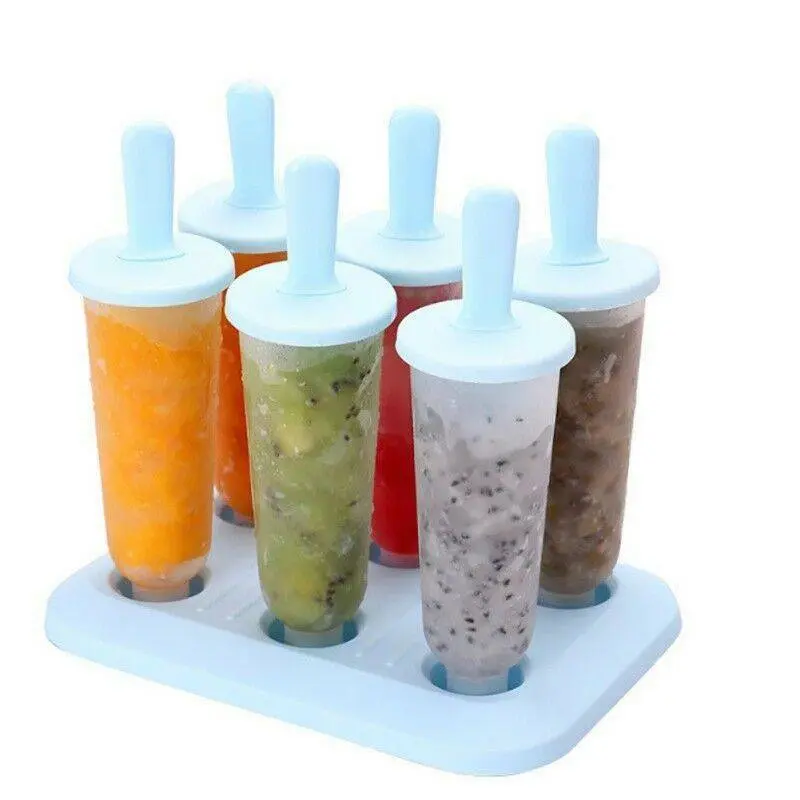Six in One Summer Ice Cream Elliptical Mold Handmade Children's Ice Cream Mold Household Ice Stick Qualification Ice Cream Block