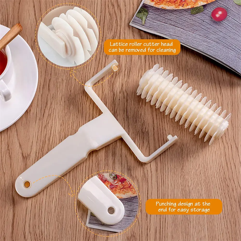 Mesh Dough Roller Knife Pizza Cake Dough Flower Knife Pie Pizza Biscuit Pulling Mesh Wheel Knife  Kitchen Baking Tool