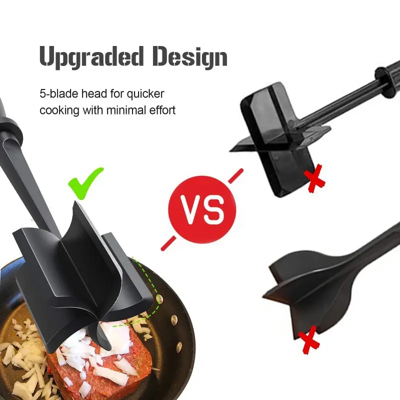 Meat Pounding Shovel Handheld Meat Cutter Salad Mixer Meat Pounder Rice Mixer Meat Mincing Shovel Household Kitchen Accessories