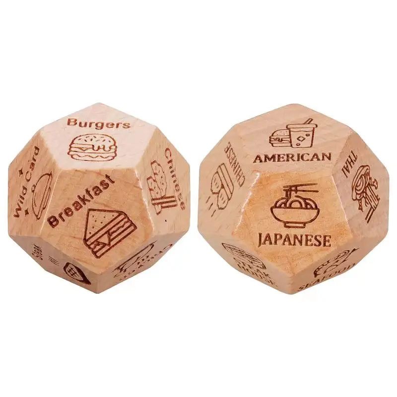 Board Game Wooden Dice Food Dice Food Dice Game Creative Couple Anniversary Prediction Decision Making What to Eat Funny Gifts