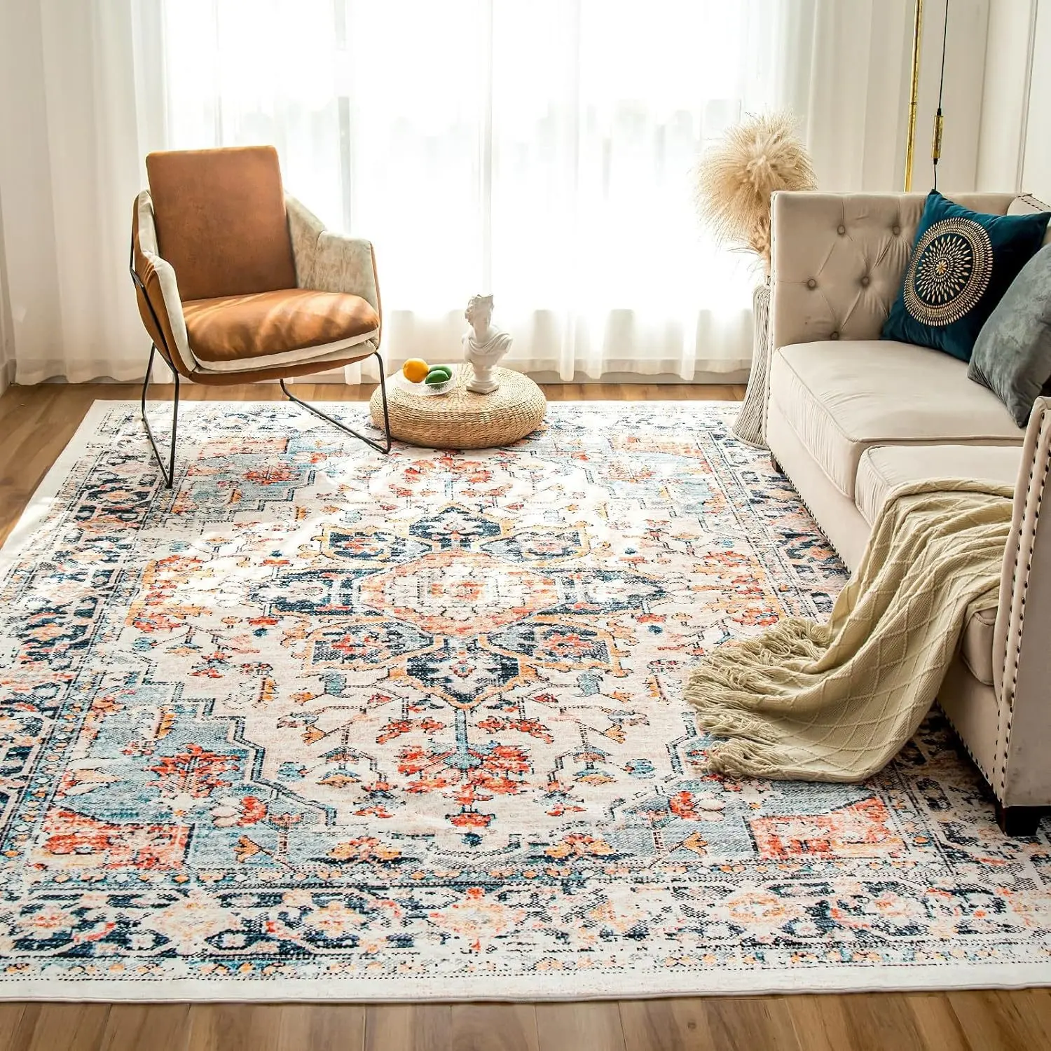 Printed Persian Carpet Living Room Decoration Carpet Christmas Decoration Carpet Bedroom Carpet Large Kitchen Carpet