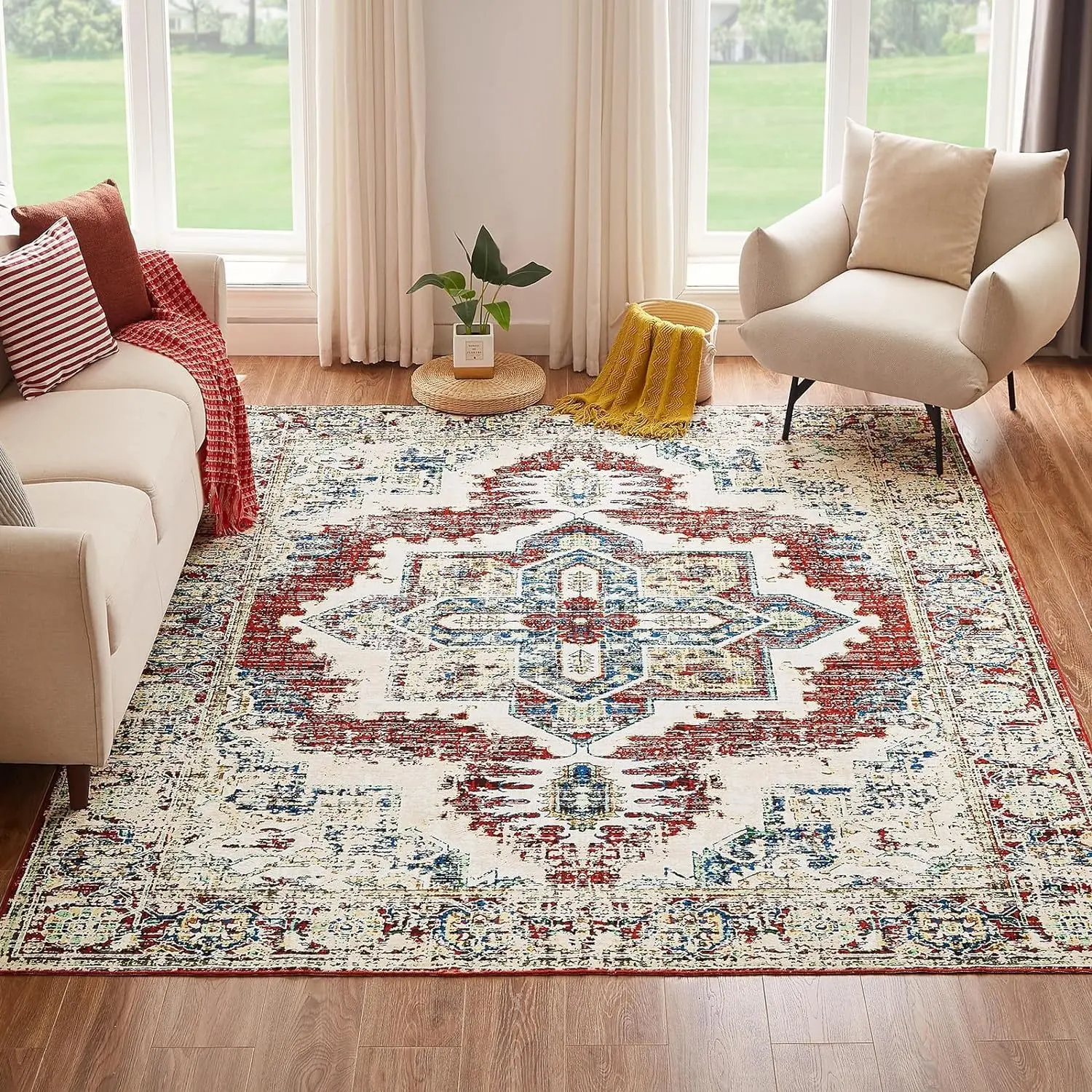 Printed Persian Carpet Living Room Decoration Carpet Christmas Decoration Carpet Bedroom Carpet Large Kitchen Carpet