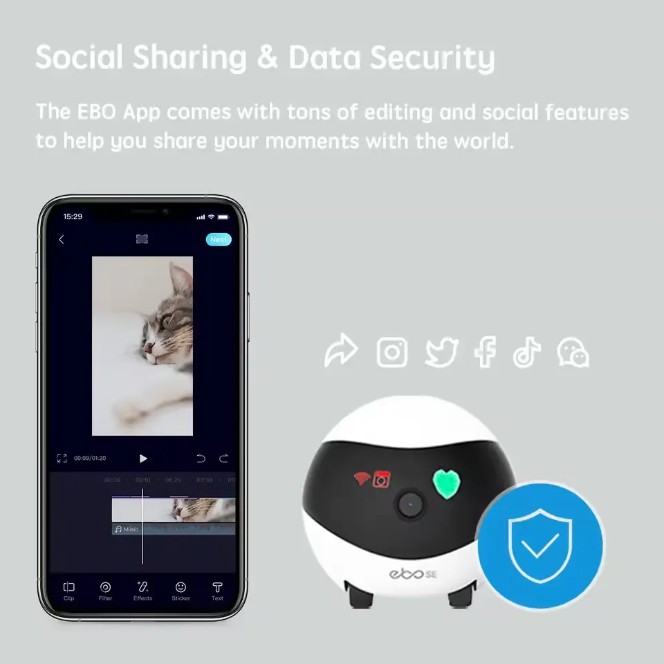 Automatic charging Pet monitoring camera mobile indoor wireless camera two-way communication night vision 1080P SD card storage