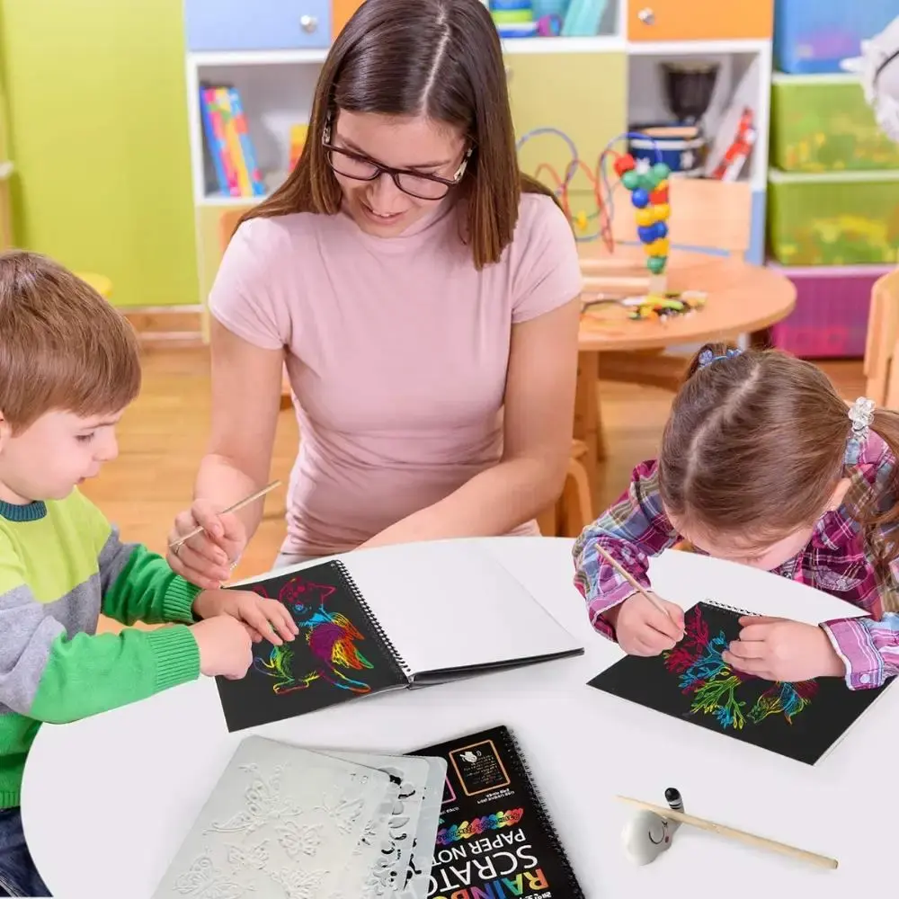 Rainbow Magic Children's Scratch Paper Set Art Colorful Scratch Drawing Toy Color Drawing Book Children's DIY Graffiti Book