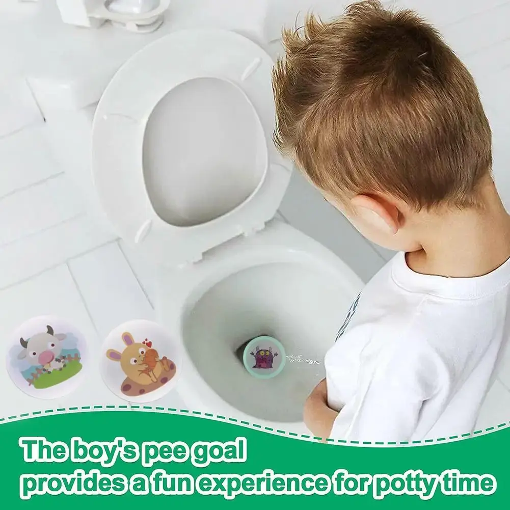 5pcs Cartoon Pee Target Pot Sticker Children's Heat Sensitive Color Changing Sticker Children's Walking Pot Training Sticker