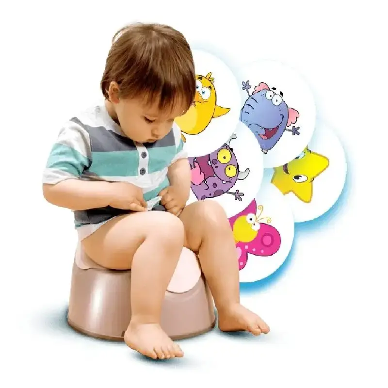 5pcs Cartoon Pee Target Pot Sticker Children's Heat Sensitive Color Changing Sticker Children's Walking Pot Training Sticker