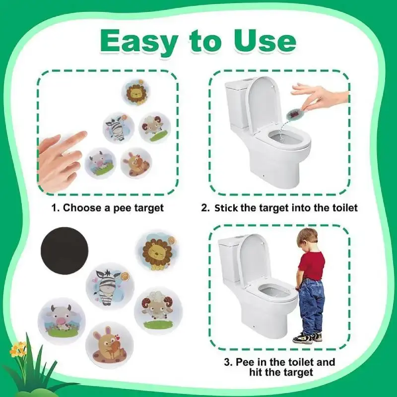 5pcs Cartoon Pee Target Pot Sticker Children's Heat Sensitive Color Changing Sticker Children's Walking Pot Training Sticker