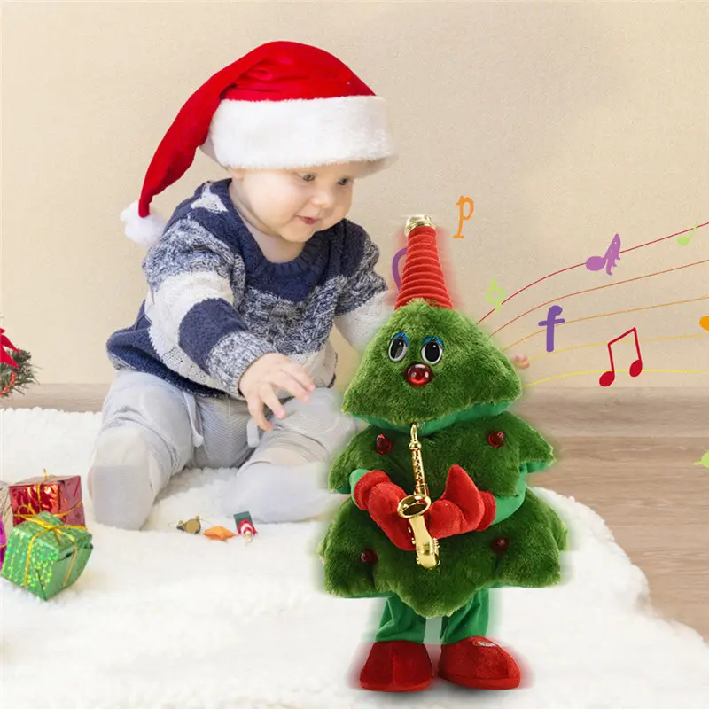 Christmas tree that can dance and sing Electric plush toys Funny toys Christmas gifts for kids