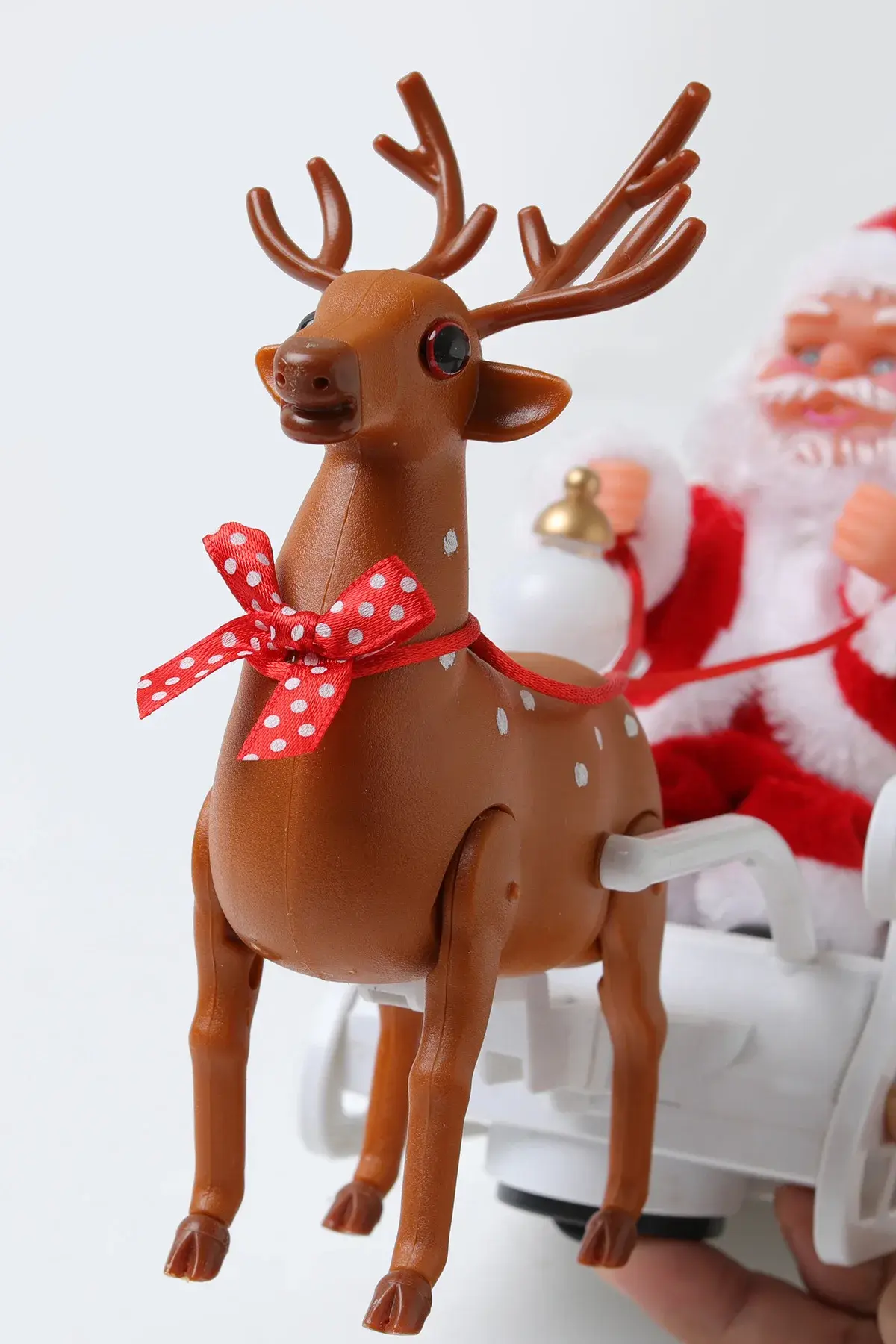 Santa Claus Doll Elk Sled Toy Elk Pull Sled Santa Claus Music Dance Doll Toy Christmas Electric Doll Family Christmas Decoration