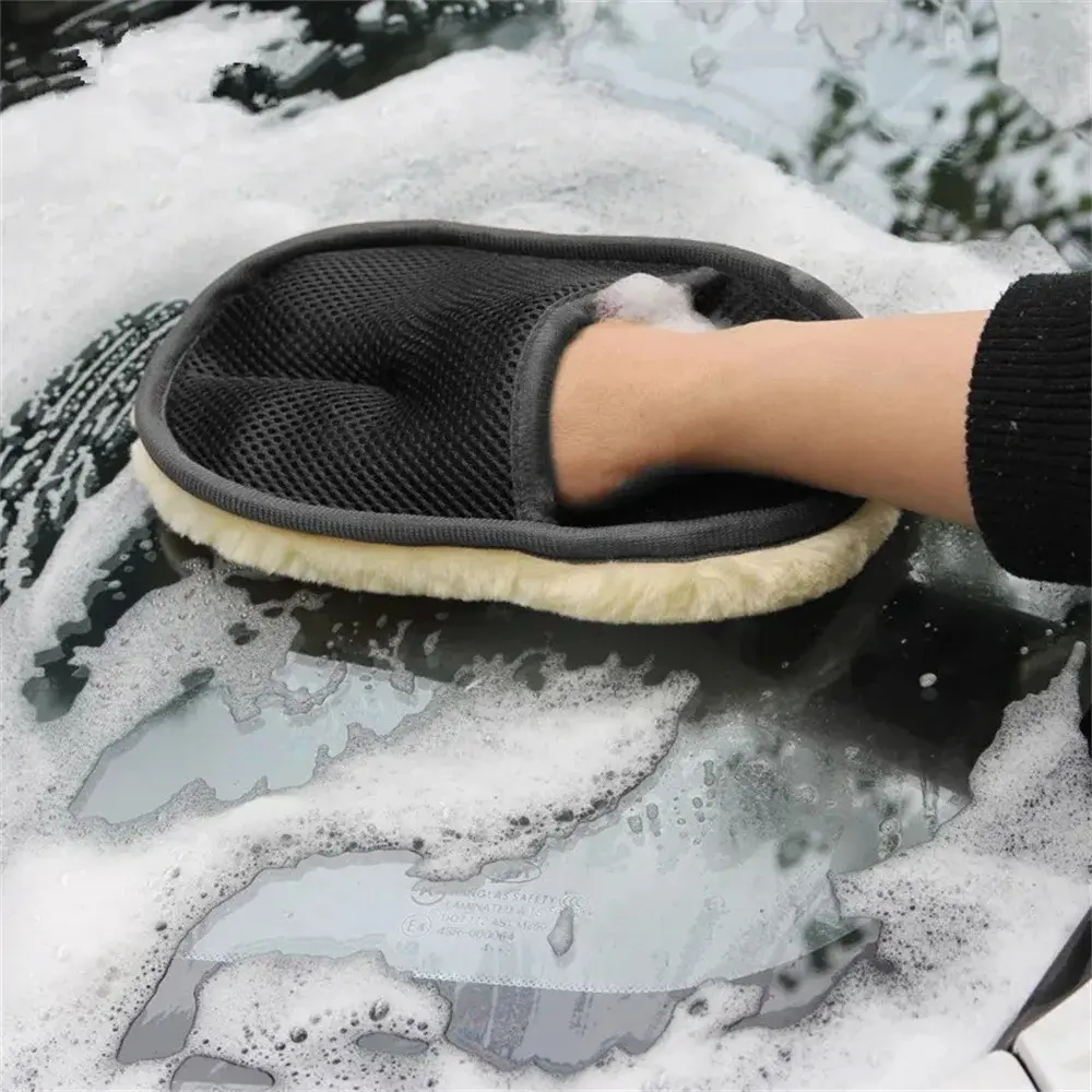 Car Washing Gloves Imitation Wool Velvet Paint Wiping Car Washing Gloves Car Washing Tools Waxing Thickening Wiping Gloves