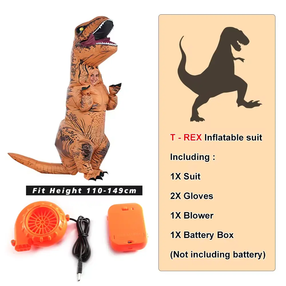 Party Funny Performance Inflatable Suit Tyrannosaurus Rex Inflatable Suit Costume Role-playing Fancy Halloween Mascot Costume