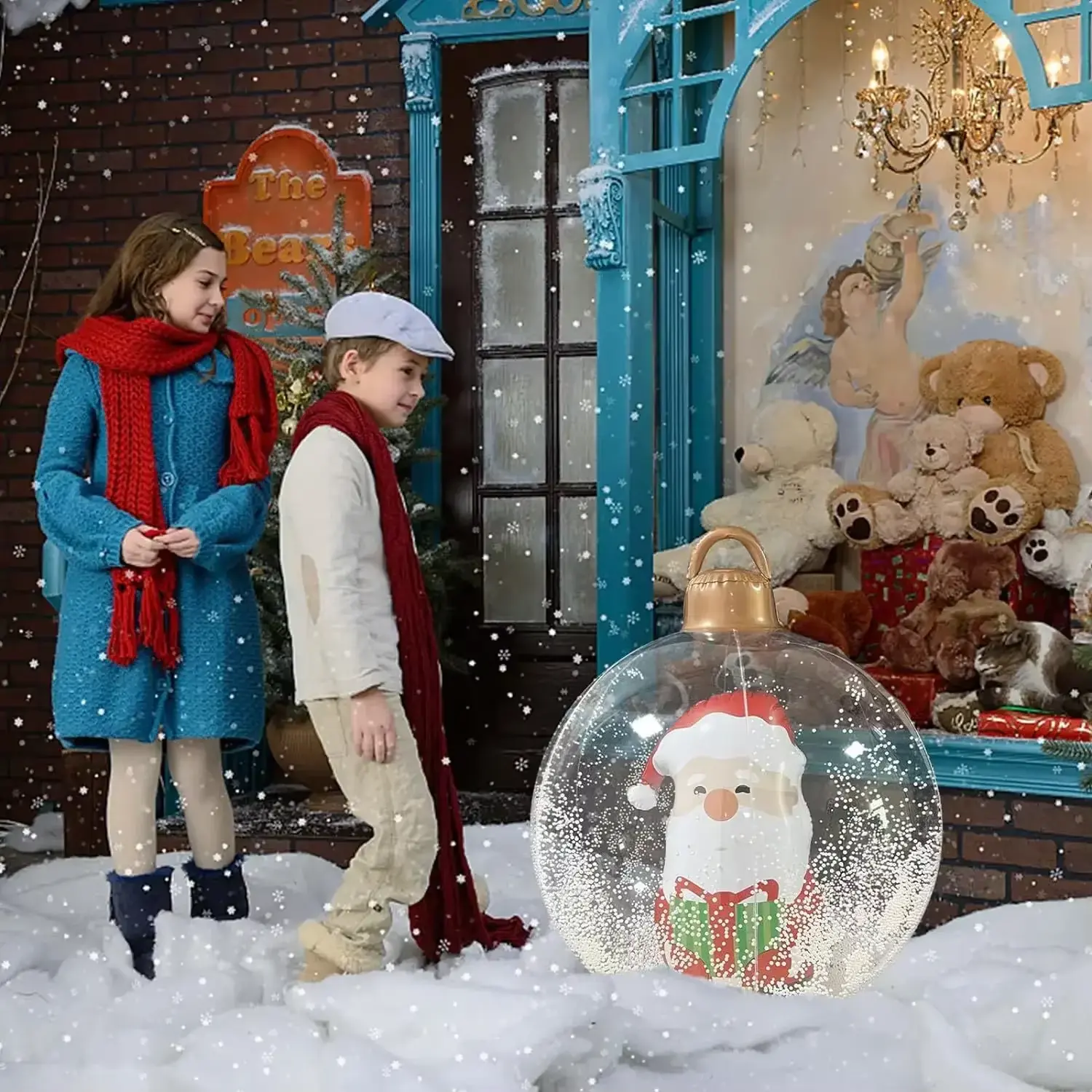 60cm Transparent Giant Inflatable Christmas Ball with Lights Christmas Decorations Outdoor Christmas Decorations Big Ball