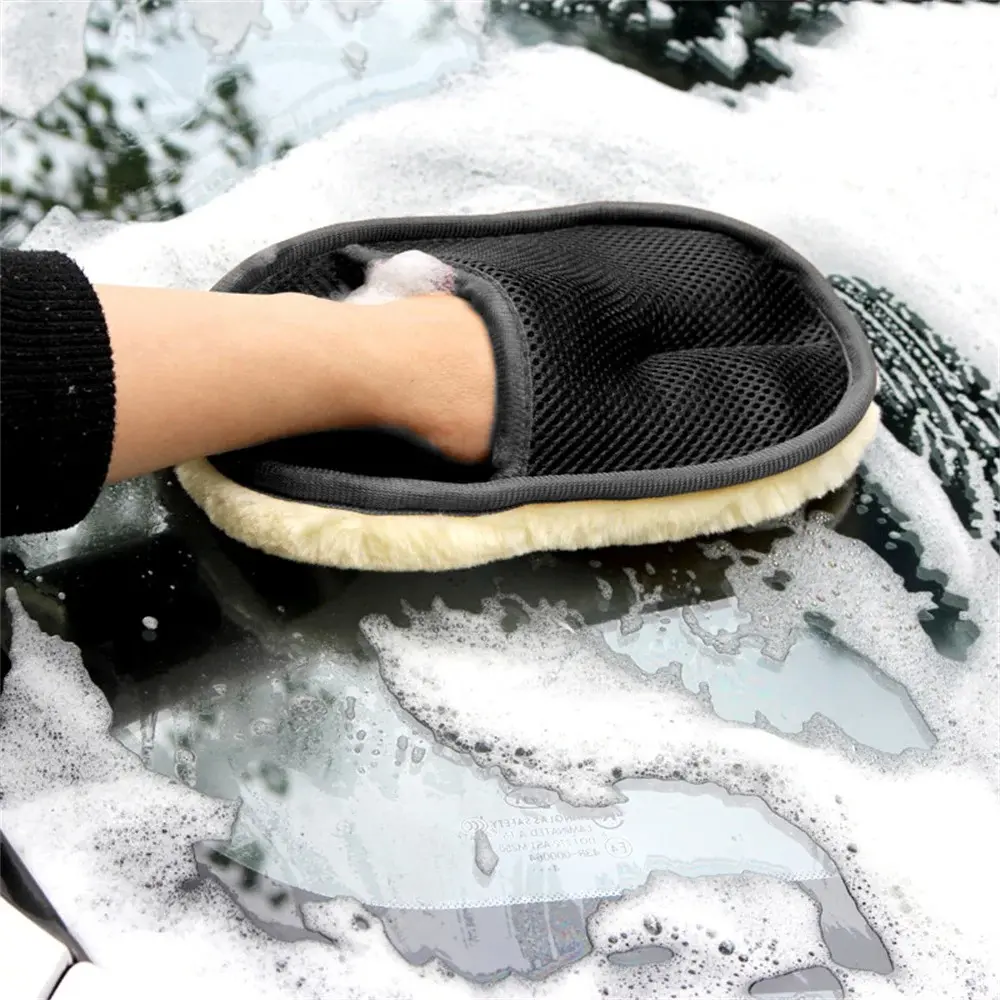 Car Washing Gloves Imitation Wool Velvet Paint Wiping Car Washing Gloves Car Washing Tools Waxing Thickening Wiping Gloves