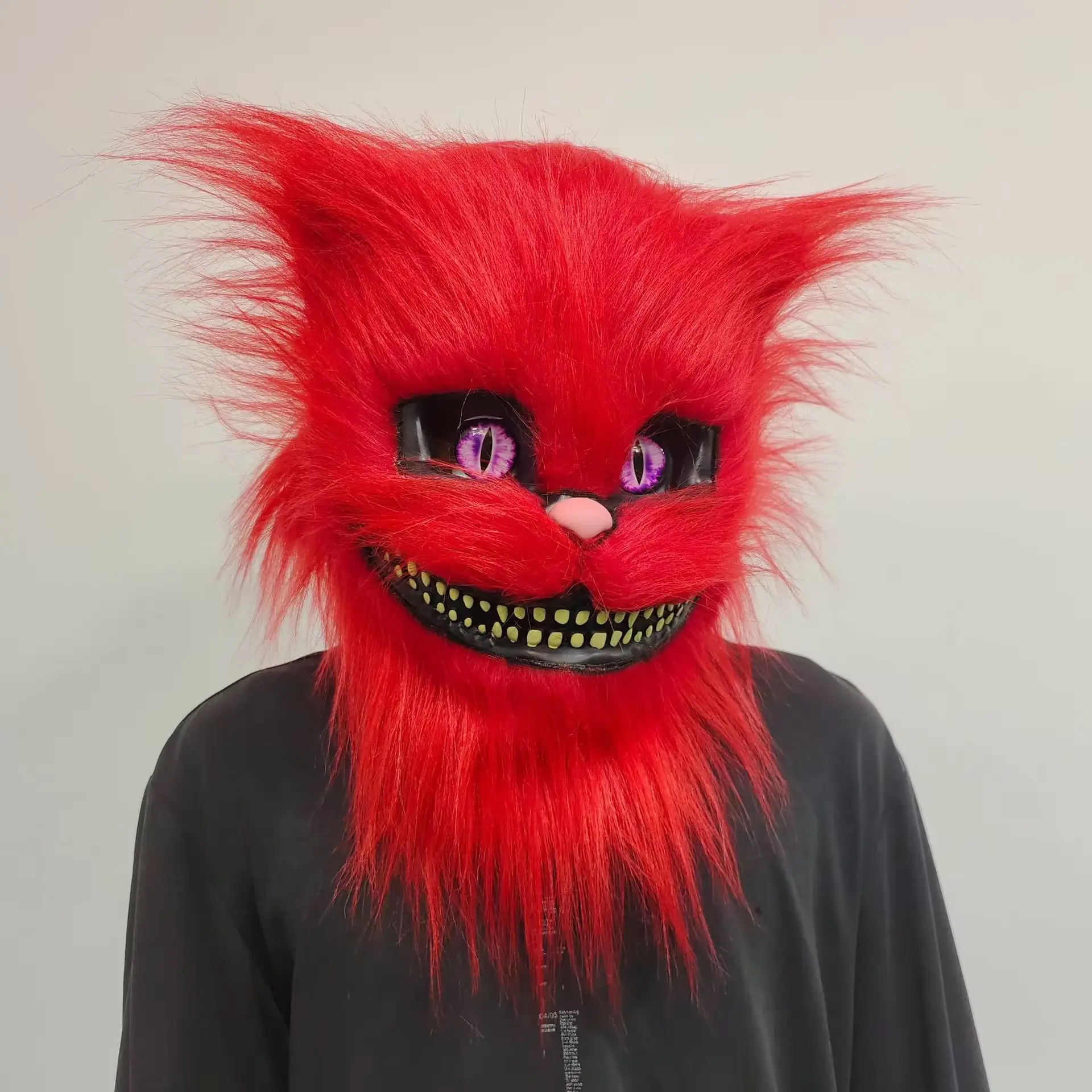 White Cat Headgear Animal Latex Mask Standing Style Animal Latex Cat Headgear Mask Halloween Party Costume Props Supplies