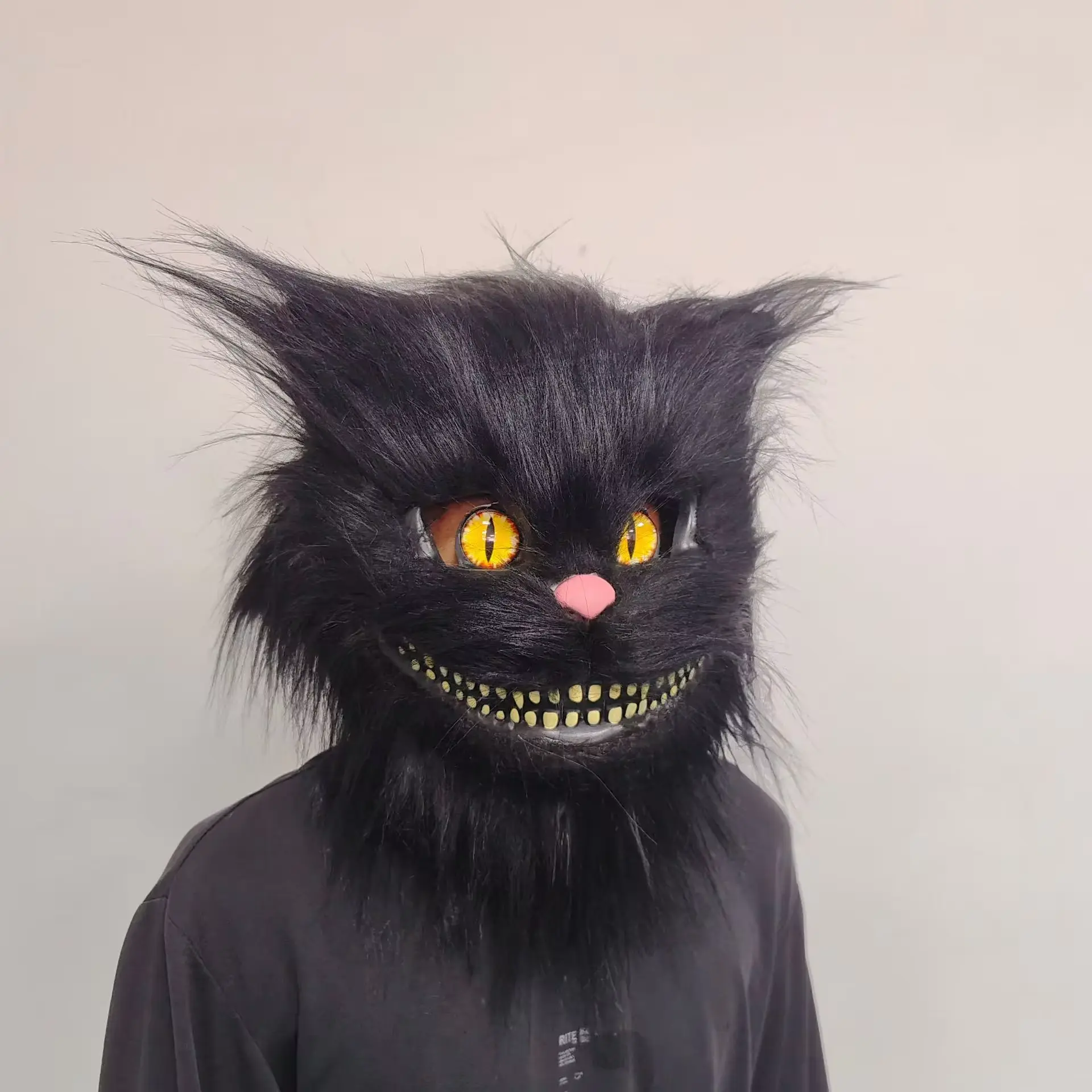 White Cat Headgear Animal Latex Mask Standing Style Animal Latex Cat Headgear Mask Halloween Party Costume Props Supplies
