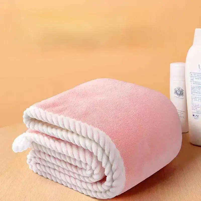 Coral Plush Dry Hair Cap Double Layered Thickened Women Water Absorbing Quick Drying Hair Wiping Towel Bath Cap Headband Towels